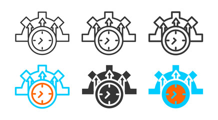 efficiency icon set multiple style collection	
