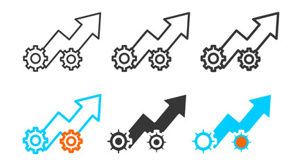 advancement icon set multiple style collection	
