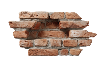 Exposed brick section with a missing center section