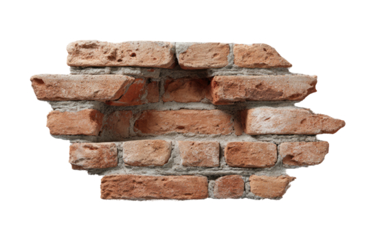Exposed brick section with a missing center section