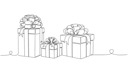 Three gift boxes with bows