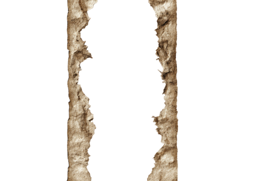 Textured tan cliffs frame black emptiness