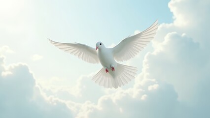 World Peace Day white dove flying