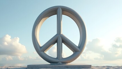 World Peace Day peace symbol sculpture 