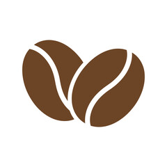 Vector illustration of two coffee beans on a white background, minimalist style isolated on white background, Vector