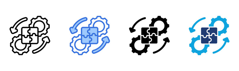Integration Projects icon Multi Style Vector Illustration
