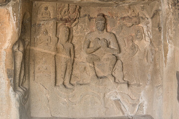 Pandavleni or The Trirashmi Caves or Nashik Caves, a group of twenty-four Hinayana Buddhist caves, a holy Buddhist and Jain site, The cave has images of Buddhas, Bodhisattvas sculptures, Nashik, India