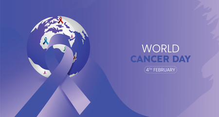 World cancer day background graphic elements. Healthcare and medicine concept