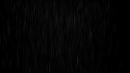 Realistic falling rain on black background, heavy rainfall storm effect, natural weather element overlay for visual effects and compositing - Powered by Adobe