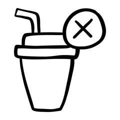 No Sugar hand drawn icon