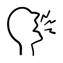 Speak hand drawn icon