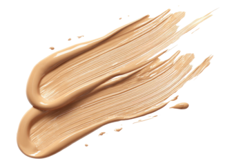 Beige cosmetic strokes; smooth, curved smears