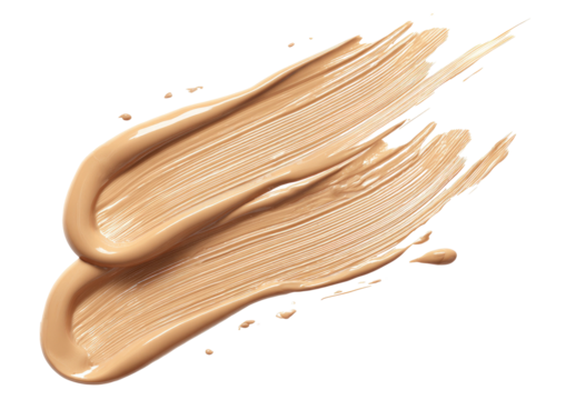 Beige cosmetic strokes; smooth, curved smears