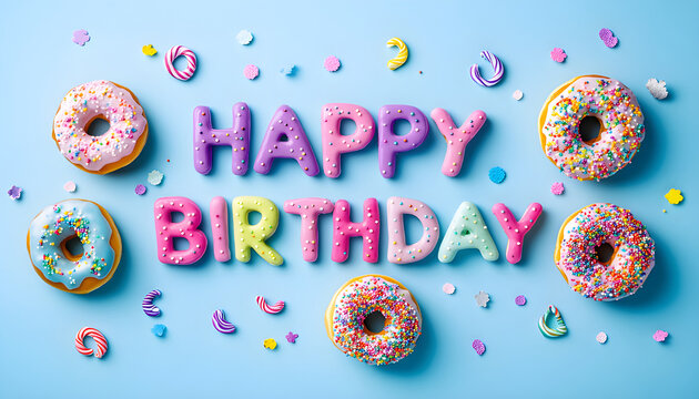 Happy birthday sweet greetings colorful design