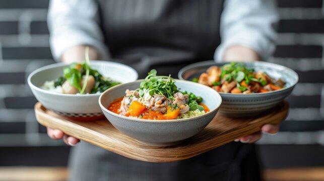 International menu featuring nine rabbit meat dishes, each with a different sauce from various cuisines.
