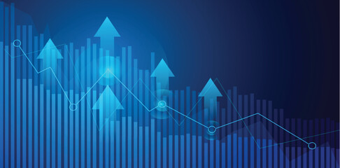 Stock and Graph design background. Business graph banner design eps10 vector. Illustration.