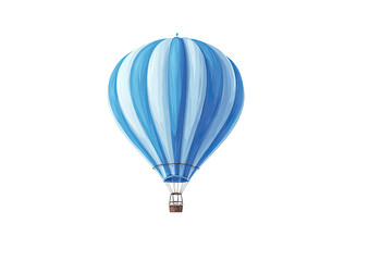 Obraz premium Striped light blue hot air balloon floating mid-air