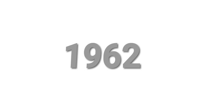 The year 1962 shown in bold grey numbers with a subtle drop shadow on a clean white background numeral