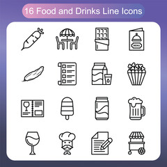  Kitchen Tools And Cooking Utensils Bundle –  Line style Icons Set 3
