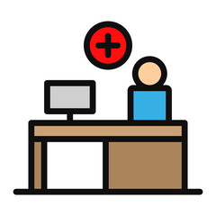 Hospital Reception Vector Filled Icon Design