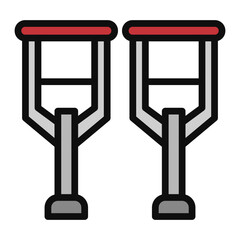 Medical Crutch Vector Filled Icon Design