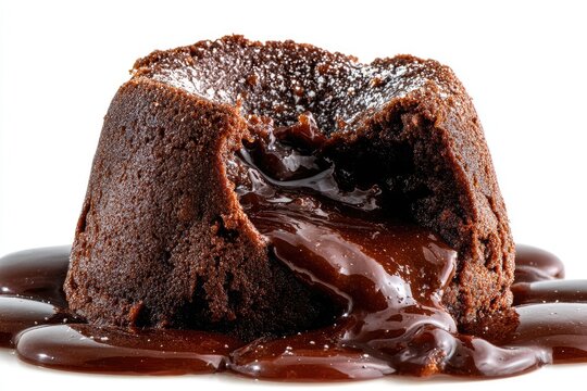 Molten chocolate dessert, oozing hot chocolate