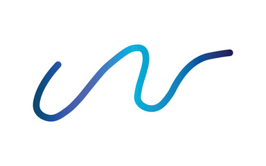 Abstract gradient wave line, smooth curve motion, modern wavy design element, vector illustration for banner