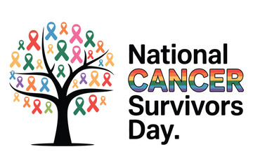 Hope and Resilience: A Symbolic Representation for National Cancer Survivors Day, Featuring a tree formed by colorful ribbons.