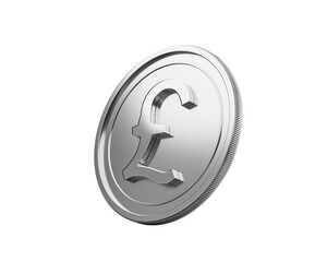 Gleaming silver British Pound coin symbolizing finance, investment, and UK