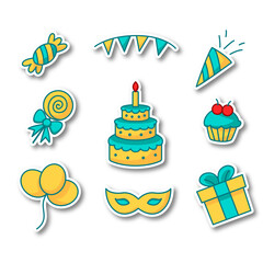 set of birthday element