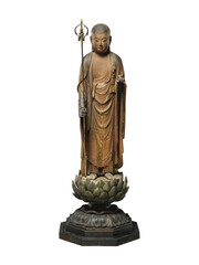 Serene Japanese Jizo Bodhisattva Intan Wood Sculpture 1291 Kamakura Period