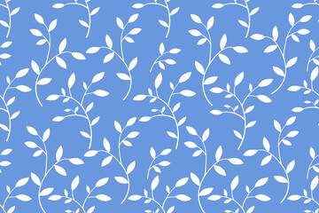 Hand drawn botanical seamless pattern. Abstract ornament of simple hand shadows of plants.Vector trendy background for Fashionable surface design, textile, fabric, prints.