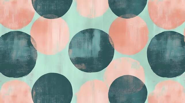Artistic polka dot pattern in foggy mint and burnt blush with layered texture