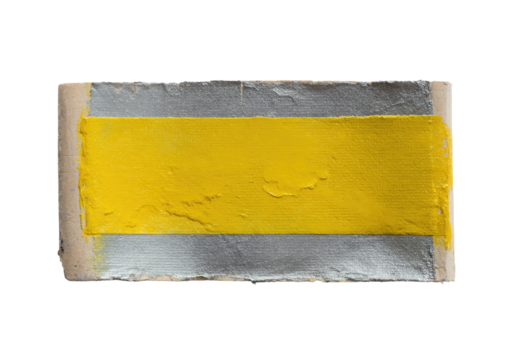 Abstract art Yellow rectangle on silver background
