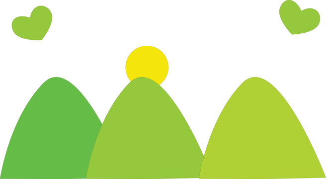 described features a vibrant and cheerful landscape that conveys a sense of positivity and warmth.