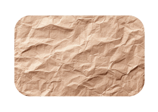 Wrinkled tan paper, rectangle with rounded corners