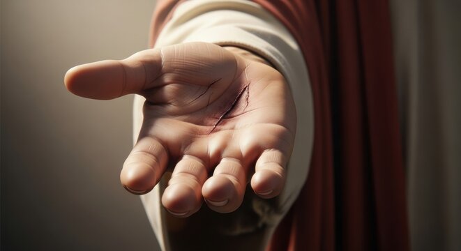 Open Hand Offering Healing and Hope, Palm, Wound, Scar