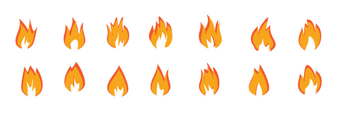 fire icons illustration symbol flame vector