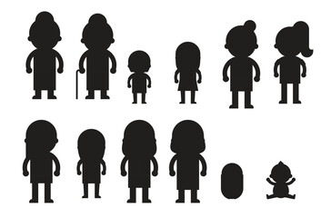 human life cycle from newborn to retired