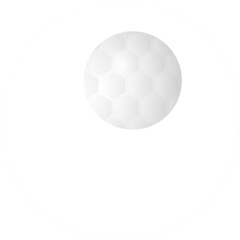 Glossy White Sphere With Hexagonal Pattern Isolated On A White Background With Subtle Circular Border