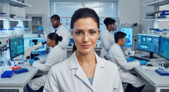 Scientists Working in Modern Laboratory, Science, Research, Medical