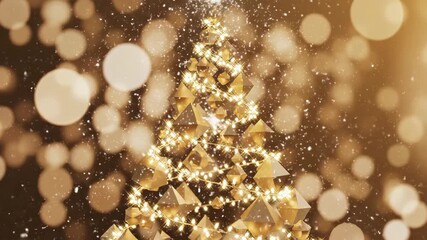 Experience the magic of Christmas with this dynamic golden tree animation, perfect for holiday greetings and festive celebrations, bringing joy and warmth to your seasonal projects