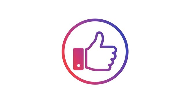 Gradient Thumbs Up Icon for Social Media Engagement. - Powered by Adobe