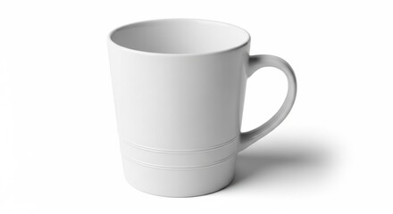 Fototapeta premium Plain White Mug Isolated on White Background, Cup, Ceramic, Clean