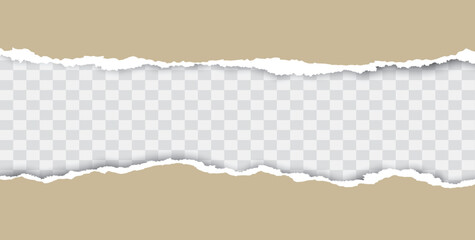 Brown ripped paper background with transparency place for your text.