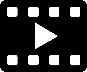 Play Video Icon Movie Symbol Flat Vector Illustration