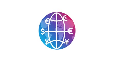 Global Finance and Currency Exchange Concept with World Globe.