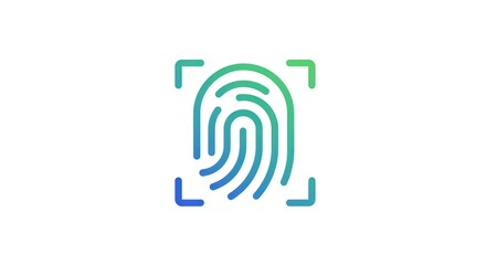 Digital fingerprint scan with gradient color scheme for security.