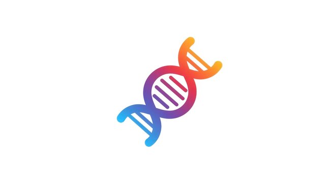 Colorful DNA Helix Illustration on White Background for Science.