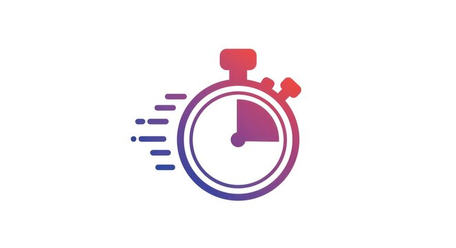 Colorful stopwatch icon symbolizing speed and efficiency in time management. - Powered by Adobe